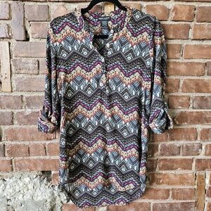 About A Girl, Aztec Print Tunic Top